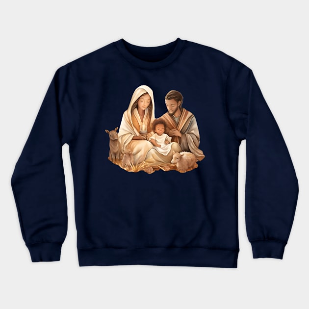 Watercolor Nativity Scene Crewneck Sweatshirt by nomanians